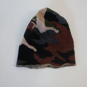 Zadig & Voltaire Justin B/S  LC Camou Green Brown Wool Cashmere Beanie Hat OS